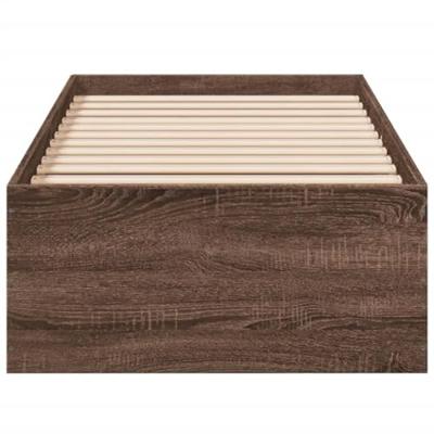 Bedframe bewerkt hout bruin eikenkleur 90x190 cm
