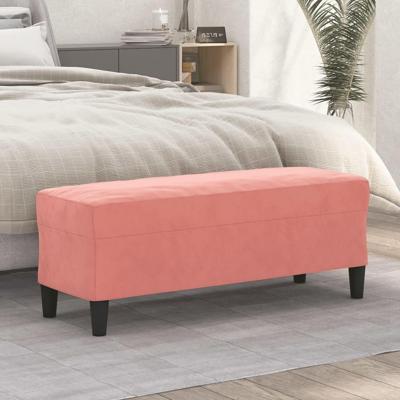 Bankje 100x35x41 cm fluweel roze Bankje 100x35x41 cm fluweel roze