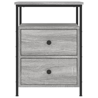 Nachtkastjes 2 st 44x45x60 cm bewerkt hout grijs sonoma eiken