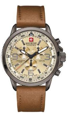 Horlogeband Swiss Military Hanowa 06-4224.30.002 Leder Lichtbruin 22mm