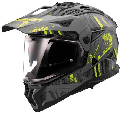 LS2 endurohelm "mx702 pioneer ii crazy". helmet mx702 pion.ii crazy xxl bl./yel. matt
