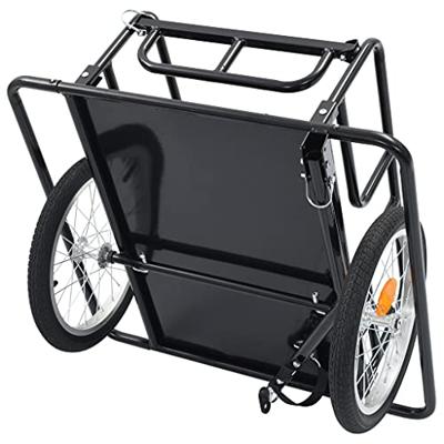 VidaXL Fietstrailer 130x73x48,5 cm staal zwart