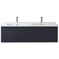 Frozen Badmeubelset 140 cm - Greeplijst in Kleur - Zwart Mat - Keramische Wastafel Wit 2 Kraangaten - thumbnail