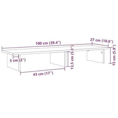 VidaXL Monitorstandaard 100x27x15 cm bewerkt hout wit VidaXL Monitorstandaard 100x27x15 cm bewerkt hout wit