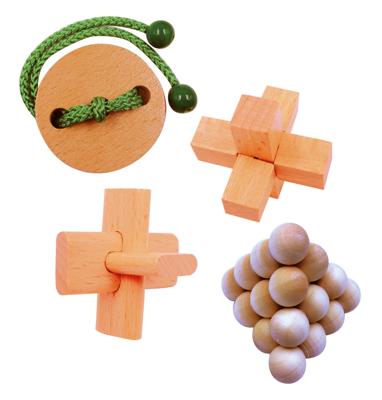 Eureka houten breinpuzzels junior, 4st.