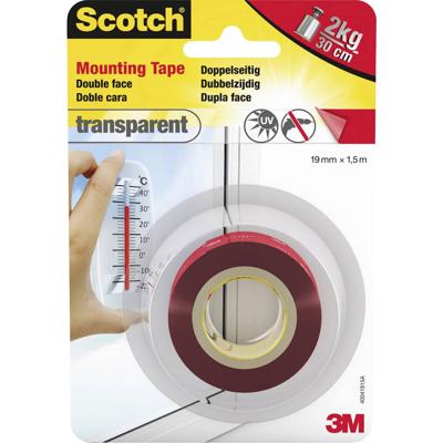 Dubbelzijdig plakband Scotch Transparant 19 mm x 1,5 m