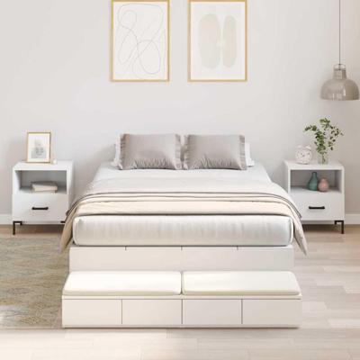 Opbergbedframe met lade Wit 226,5 x 120 x 31,5 cm Bewerkt hout