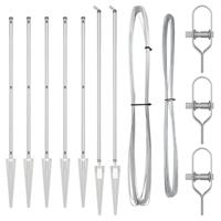 VidaXL Afrasteringspaal 7 pcs zilver staal - thumbnail
