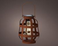 Solar lantaarn dia14-H18.5cm rustic brown Decoris - Decoris - thumbnail