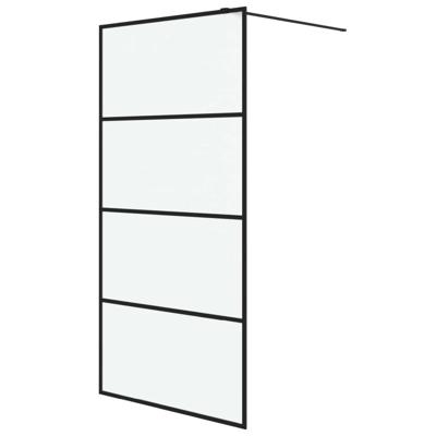 Inloopdouchewand 100x195 cm mat ESG-glas zwart