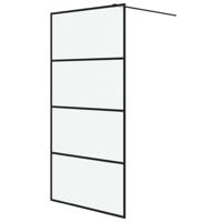 Inloopdouchewand 100x195 cm mat ESG-glas zwart - thumbnail
