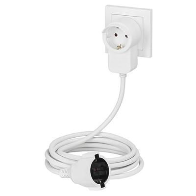 Hama Geaarde Verlengkabel Powerplug Extra Stopcontact 3,0 M Wit - thumbnail