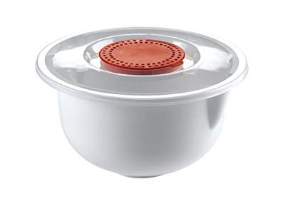 Beslagkom met deksel - 24 cm - wit