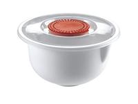 Beslagkom met deksel - 24 cm - wit - thumbnail