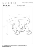 Lucide JASTER-LED - Plafondspot - Ø 20 cm - LED - GU10 - 3x5W 2700K - Zwart - thumbnail