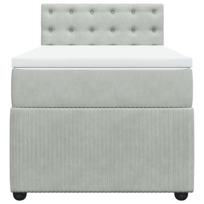 Boxspring met matras fluweel lichtgrijs 140x190 cm - thumbnail