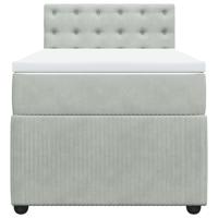 Boxspring met matras fluweel lichtgrijs 100x200 cm - thumbnail