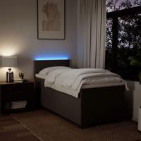 Boxspring met matras stof lichtgrijs 80x200 cm - thumbnail