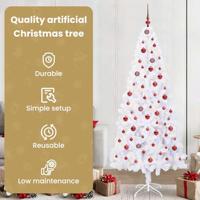 Kunstkerstboom met 300 LED Wit 210 cm PVC en staal - thumbnail