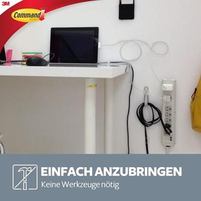 Command kabelbundelaar, medium, draagvermogen 900 gram, wit, blister van 2 stuks