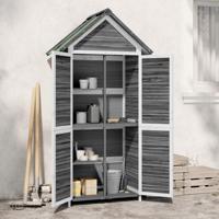 VidaXL Tuinschuur 89x52,5x175 cm massief grenenhout grijs - thumbnail