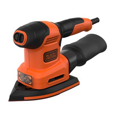 BLACK+DECKER BEW200K 200W 4IN1 Multischuurmachine | Vlak-, detail-, en excentrische schuurzool | 1x Schuurvinger | 6x Schuurvellen | In koffer -