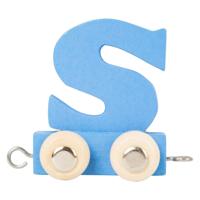 Small Foot - houten lettertrein blauw - s - 12 stuks - thumbnail