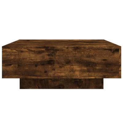 Salontafel met LED-verlichting 80x80x31 cm gerookt eikenkleurig