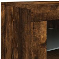 Dressoir met LED-verlichting 162x37x67 cm bruin eiken - thumbnail