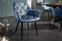 Design stoel MILANO petrol fluweel met Chesterfield quilting - 41181 - thumbnail