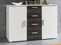 Commode VERO 2 deuren en 4 lades wit/carbon - thumbnail