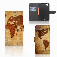 Wiko Rainbow Jam Flip Cover Wereldkaart - thumbnail