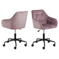 Bendt Bureaustoel 'Loren' Velvet, kleur Dusty Rose - thumbnail