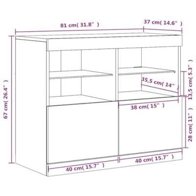 Dressoir met LED-verlichting 81x37x67 cm zwart - thumbnail