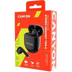 Canyon CNS-TWS6B hoofdtelefoon/headset Hoofdtelefoons True Wireless Stereo (TWS) oorhaak Gesprekken/