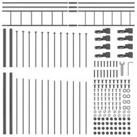 Tuinhek 5 pcs Grijs 170 x 225 cm Gepoedercoat staal - thumbnail