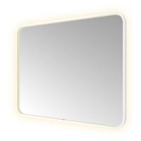 Spiegel Hotbath &MORE 80x100 cm LED-Verlichting Spiegelverwarming Rechthoek Afgerond Mat Wit - thumbnail