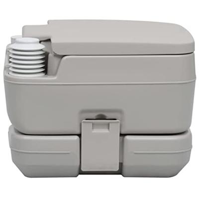 VidaXL Kampeertoilet draagbaar 10 + 10 l grijs - thumbnail