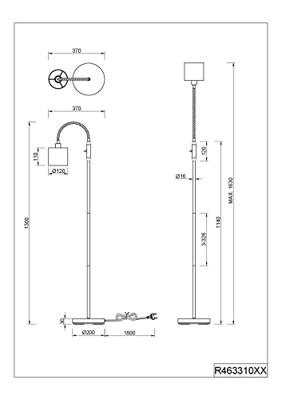 Trio VloerlampTommy 130cm zwart - R46331079