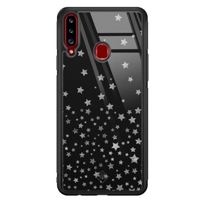 Samsung Galaxy A20s glazen hardcase - Falling stars