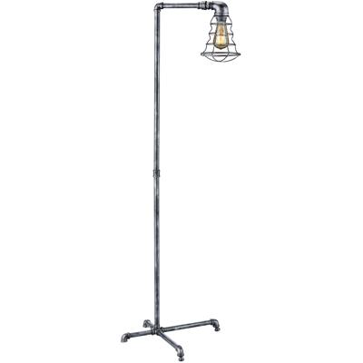 Led Vloerlamp - Trion Githa - E27 Fitting - 1-lichts - Rond - Antiek Zilver - Aluminium