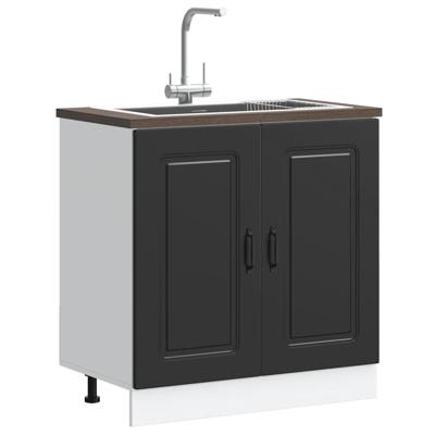 Spoelbakonderkast Kalmar 80x46x81,5 cm bewerkt hout zwart
