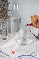 Clayre & Eef Waterglas Ø 7x9 cm | 300 ml Transparant Glas Vissen - thumbnail