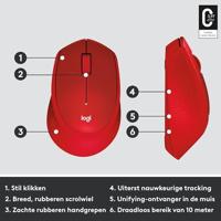 Logitech Mouse M330 Silent Plus Rood Draadloze Muis - thumbnail
