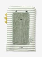 Personaliseerbare hoes voor verschoonkussen TREK groen, gestreept - thumbnail