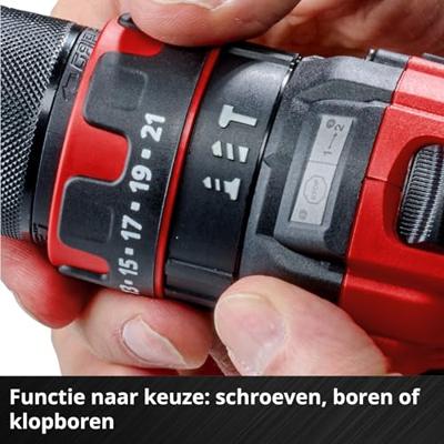 Einhell TE-CD 18/44 Li-i (1x2,5Ah) Power X-Change Accu-klopboor/schroefmachine 2 snelheden Incl. accu, Incl. lader Einhell TE-CD 18/44 Li-i (1x2,5Ah) Power X-Change Accu-klopboor/schroefmachine 2 snelheden Incl. accu, Incl. lader