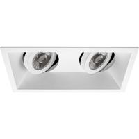 Kantelbare Dubbele GU10 Inbouwspot - Wit Aluminium - 185x93mm - thumbnail