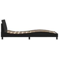 Bedframe met hoofdbord kunstleer zwart 90x190 cm - thumbnail