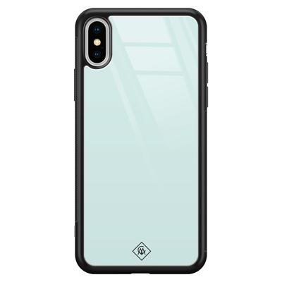 iPhone XS Max glazen hardcase - Pastel blauw