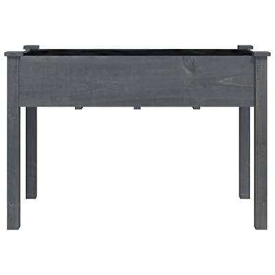 Plantenbak met voering 118x59x76 cm massief vurenhout grijs